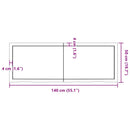 bordplade til badeværelse 140x50x(2-4) cm massivt træ mørkebrun