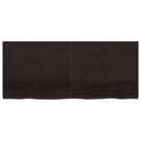 bordplade til badeværelse 140x60x(2-4) cm massivt træ mørkebrun