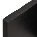 bordplade til badeværelse 140x60x(2-4) cm massivt træ mørkebrun