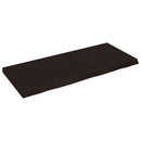 bordplade til badeværelse 140x60x(2-6) cm massivt træ mørkebrun