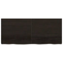 bordplade til badeværelse 140x60x(2-6) cm massivt træ mørkebrun