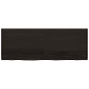 bordplade til badeværelse 160x60x(2-4) cm massivt træ mørkebrun