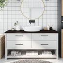 bordplade til badeværelse 160x60x(2-4) cm massivt træ mørkebrun