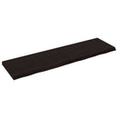bordplade til badeværelse 180x50x(2-6) cm massivt træ mørkebrun