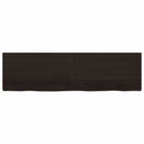 bordplade til badeværelse 180x50x(2-6) cm massivt træ mørkebrun