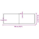 bordplade til badeværelse 180x60x(2-4) cm massivt træ mørkebrun