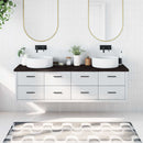 bordplade til badeværelse 180x60x(2-4) cm massivt træ mørkebrun