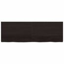 bordplade til badeværelse 180x60x(2-6) cm massivt træ mørkebrun
