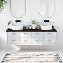 bordplade til badeværelse 180x60x(2-6) cm massivt træ mørkebrun