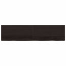 bordplade til badeværelse 200x50x(2-6) cm massivt træ mørkebrun