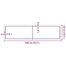 bordplade til badeværelse 200x50x(2-6) cm massivt træ mørkebrun