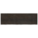 bordplade til badeværelse 200x60x(2-4) cm massivt træ mørkebrun
