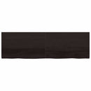 bordplade til badeværelse 200x60x(2-4) cm massivt træ mørkebrun