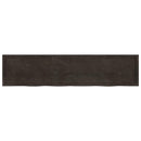 bordplade til badeværelse 220x50x(2-4) cm massivt træ mørkebrun