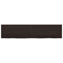 bordplade til badeværelse 220x50x(2-4) cm massivt træ mørkebrun