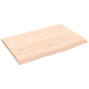 bordplade 60x40x2 cm ubehandlet massivt egetræ