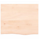 bordplade 60x50x2 cm ubehandlet massivt egetræ