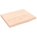 bordplade 60x50x(2-4) cm ubehandlet massivt egetræ