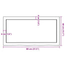 bordplade 80x40x(2-6) cm ubehandlet massivt egetræ