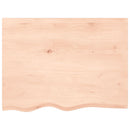 bordplade 80x60x2 cm ubehandlet massivt egetræ