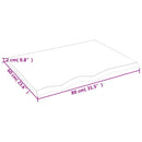bordplade 80x60x2 cm ubehandlet massivt egetræ