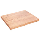 bordplade 60x50x(2-4) cm behandlet massivt egetræ lysebrun