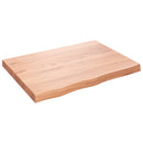 bordplade 80x60x(2-6) cm behandlet massivt egetræ lysebrun