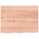 bordplade 80x60x(2-6) cm behandlet massivt egetræ lysebrun
