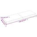 bordplade 120x40x(2-4) cm behandlet massivt egetræ lysebrun