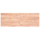 bordplade 140x50x(2-4) cm behandlet massivt egetræ lysebrun