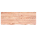 bordplade 140x50x(2-6) cm behandlet massivt egetræ lysebrun