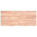 bordplade 140x60x(2-4) cm behandlet massivt egetræ lysebrun