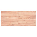 bordplade 140x60x(2-6) cm behandlet massivt egetræ lysebrun