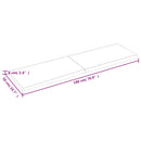 bordplade 180x50x(2-6) cm behandlet massivt egetræ lysebrun