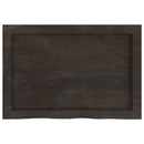 bordplade 60x40x(2-4) cm behandlet massivt egetræ mørkebrun
