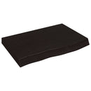 bordplade 60x40x(2-6) cm behandlet massivt egetræ mørkebrun