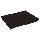 bordplade 60x50x2 cm behandlet massivt egetræ mørkebrun