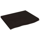 bordplade 60x50x(2-4) cm behandlet massivt egetræ mørkebrun