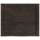 bordplade 60x50x(2-4) cm behandlet massivt egetræ mørkebrun