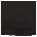 bordplade 60x60x(2-4) cm behandlet massivt egetræ mørkebrun