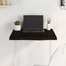 bordplade 60x60x(2-4) cm behandlet massivt egetræ mørkebrun