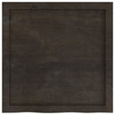 bordplade 60x60x(2-6) cm behandlet massivt egetræ mørkebrun