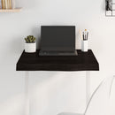 bordplade 60x60x(2-6) cm behandlet massivt egetræ mørkebrun