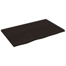 bordplade 80x50x2 cm behandlet massivt egetræ mørkebrun