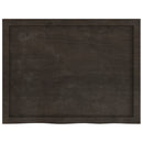 bordplade 80x60x(2-6) cm behandlet massivt egetræ mørkebrun
