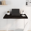 bordplade 80x60x(2-6) cm behandlet massivt egetræ mørkebrun