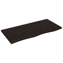 bordplade 100x50x2 cm behandlet massivt egetræ mørkebrun