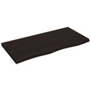 bordplade 100x50x(2-4) cm behandlet massivt egetræ mørkebrun