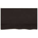 bordplade 100x60x2 cm behandlet massivt egetræ mørkebrun