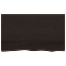 bordplade 100x60x(2-4) cm behandlet massivt egetræ mørkebrun